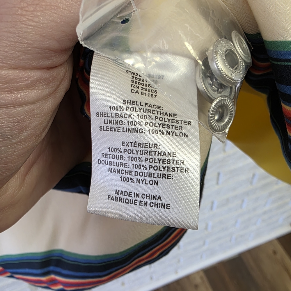 Pendleton Yellow Hooded Raincoat with Striped Lining - Picture 9 of 10